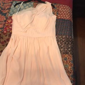 Bill Levkoff bridesmaids dress in blush